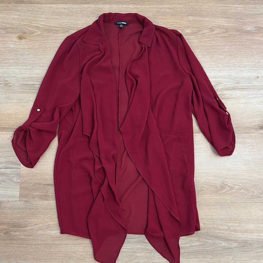 Sheer Burgundy Open Front